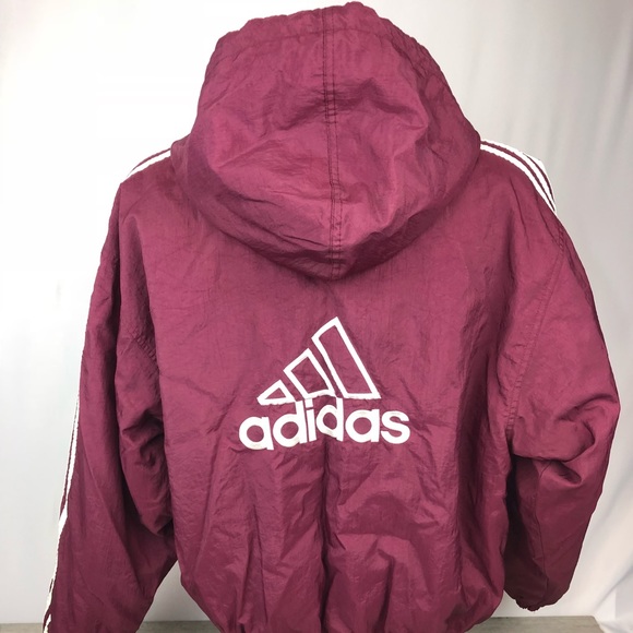 adidas windbreaker maroon